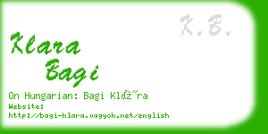 klara bagi business card